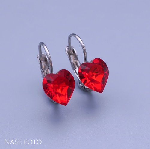 Dětské náušnice Swarovski srdíčka 8mm výběr barev
