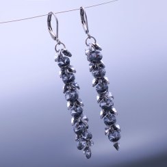 Luxusní visací náušnice Swarovski Silver night