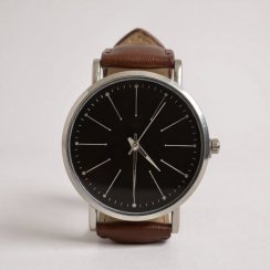 Pánske minimalistické hodinky Brown Black