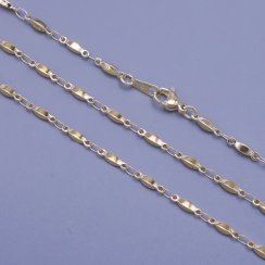 Pozlacený řetízek oválky z chirurgické oceli