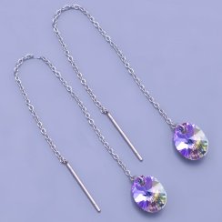 Řetízkové náušnice Swarovski components Vitrail Ligt