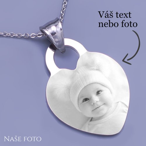 Prívesok srdiečko 24mm z chirurgickej ocele - možnosť gravírovanie