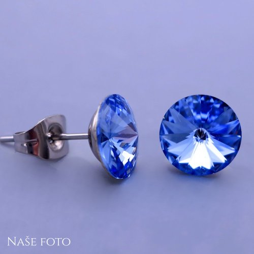 Náušnice z chirurgickej ocele Swarovski  8mm - výber farieb