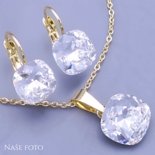 Souprava Swarovski kostky Crystal (čirá)10,12mm
