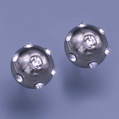 Náušnice půlkuličky se zirkony z chirurgické oceli