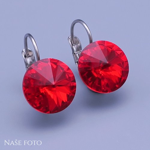 Náušnice Swarovski-rivoli 12mm výber farieb