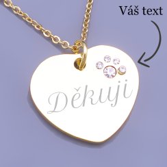 Pozlátené srdiečko z lásky 20mm  chirurgická oceľ