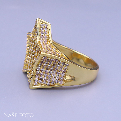 Zlatý hip hop prsten Star Legend – unisex