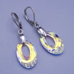 Náušnice Swarovski oválky 20x13mm Crystal AB