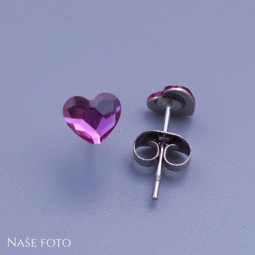 Náušnice Swarovski srdíčka 6mm výběr barev