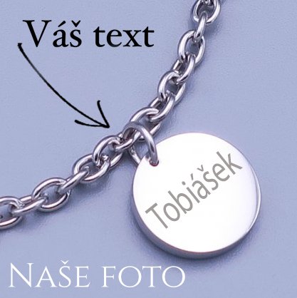 Náramek s přívěskem možnost gravírování