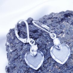 Detské náušnice Swarovski srdiečka 10mm Crystal