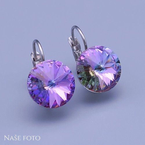 Náušnice Swarovski-rivoli 12mm výber farieb