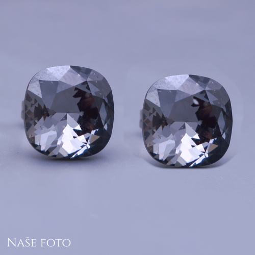 Swarovski náušnice Silver Night 10 mm