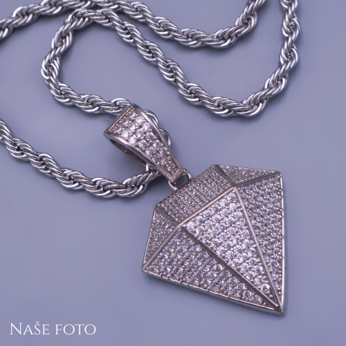 Přívěsek diamant s řetízkem z chirurgické oceli