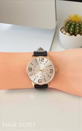 Hodinky Elegant – bílé se zlatým pouzdrem