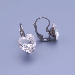 Náušnice Swarovski srdíčka 10mm Crystal