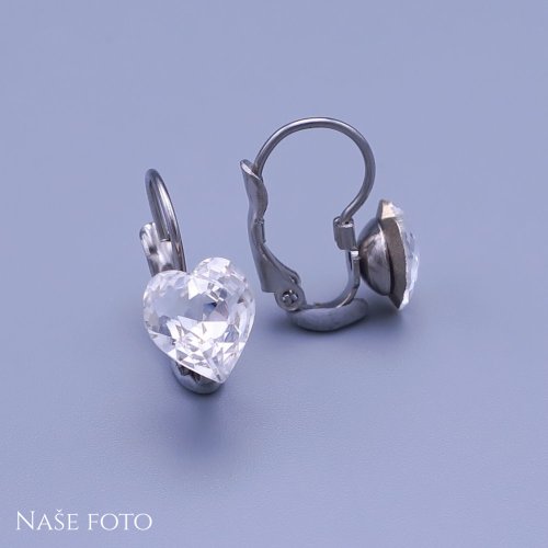 Dětské náušnice Swarovski srdíčka 8mm výběr barev