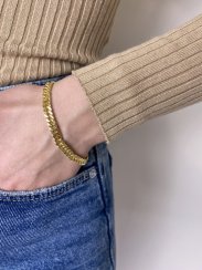 Pozlátený náramok z chirurgickej ocele 6mm