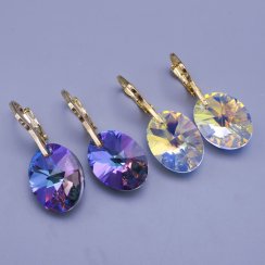 Náušnice Swarovski oválky 18mm výber farieb