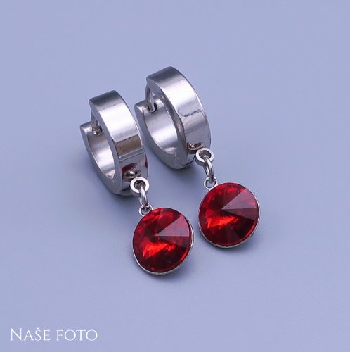 Náušnice z chirurgickej ocele Swarovski rivoli 8mm - výber farieb
