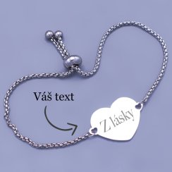 Náramok z chirurgickej ocele so srdiečkom 21mm