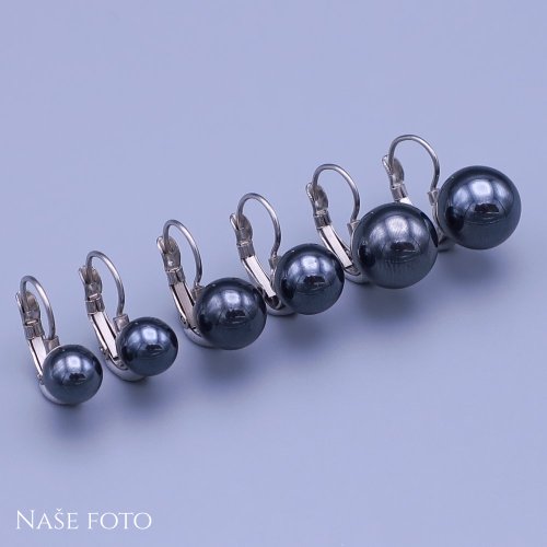 Náušnice kuličky hematit 7,10,12mm