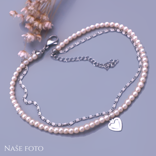 Perlový náramek na nohu – Láska v každém kroku