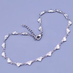 Náramek na kotník z chirurgické oceli srdíčka 4mm