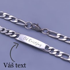 Masívny pánsky náramok s doštičkou z chirurgickej ocele