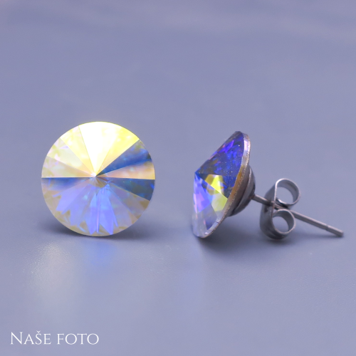 Náušnice Swarovski Rivoli Crystal AB 12mm