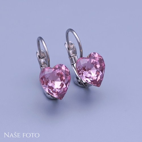 Dětské náušnice Swarovski srdíčka 8mm výběr barev