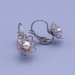 Náušnice z chirurgické oceli s perličkou Swarovski