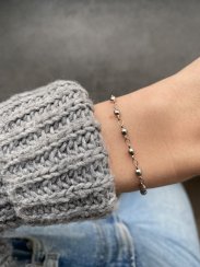 Dámský náramek z chirurgické oceli-Kuličky 3mm