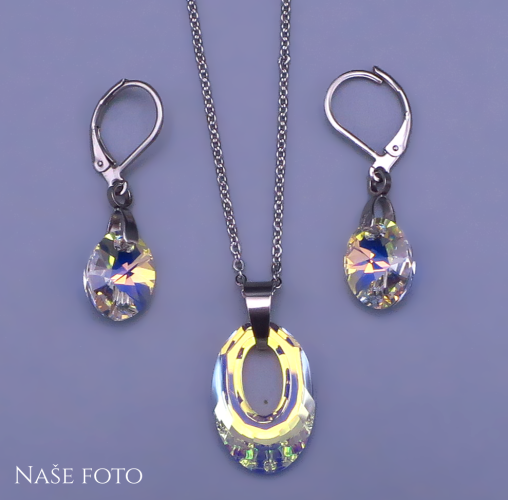 Swarovski souprava Oval Crystal AB