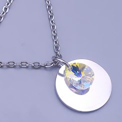 Náhrdelník z chirurgické oceli s přívěskem Swarovski Crystal AB