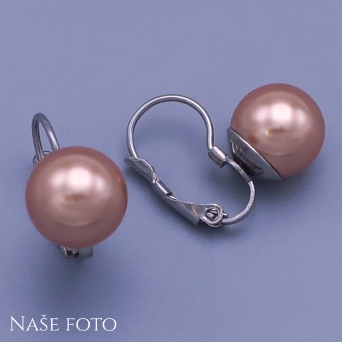 Náušnice kuličky 12mm z chirurgické oceli Swarovski elements