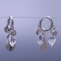 Náušnice z chirurgické oceli s křišťálovými krystaly Swarovski