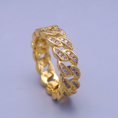 Zlatý hip hop prsteň Cuban Ice – unisex