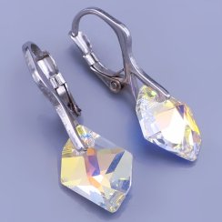 Náušnice Swarovski Cosmic 15x10mm Crystal AB -měnící