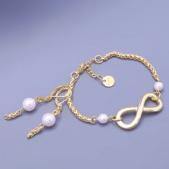Pozlátená súprava Infinity - Swarovski perly
