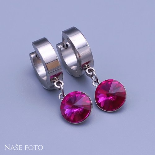 Náušnice z chirurgickej ocele Swarovski rivoli 8mm - výber farieb