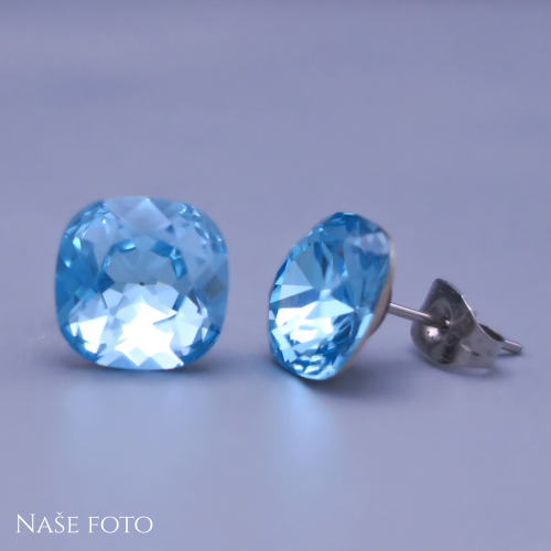 Swarovski náušnice Light Sapphire 10 mm