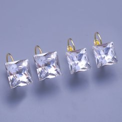Náušnice Swarovski kocky 10mm, 12mm Crystal (číra)