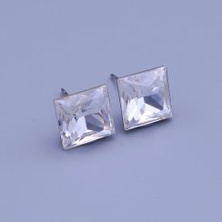 Náušnice Swarovski kostky 10 mm Crystal (čirá)