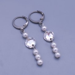 Swarovski elegantní dámské náušnice z chirurgické oceli zdobené perličkami