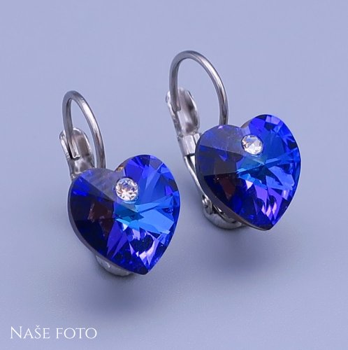 Dětské náušnice Swarovski srdíčka 10mm výběr barev