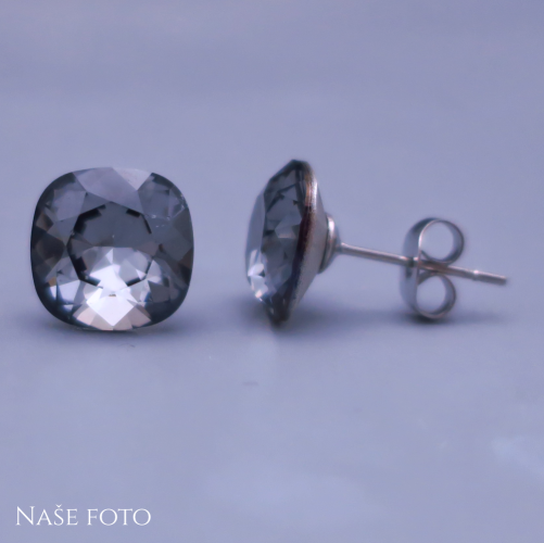 Swarovski náušnice Silver Night 10 mm