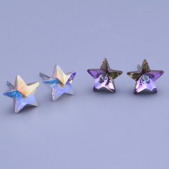 Puzetové náušnice Swarovski hvězdy10mm výběr barvy