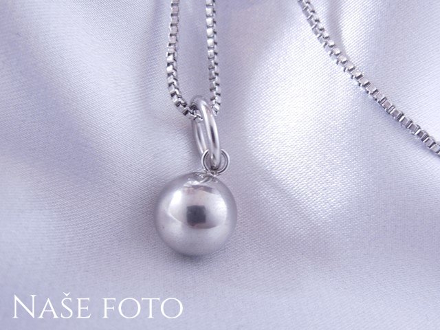 Dámský přívěsek z chirurgické oceli - Kulička 10mm s řetízkem